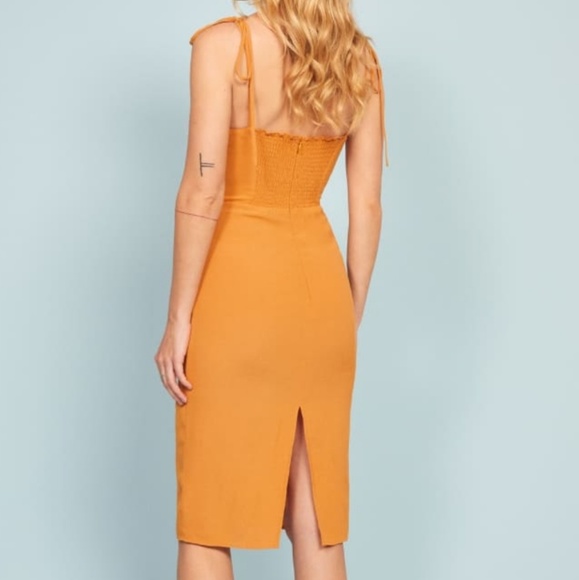 Reformation Jasper Dress in Sunflower Yellow - Picture 2 of 8